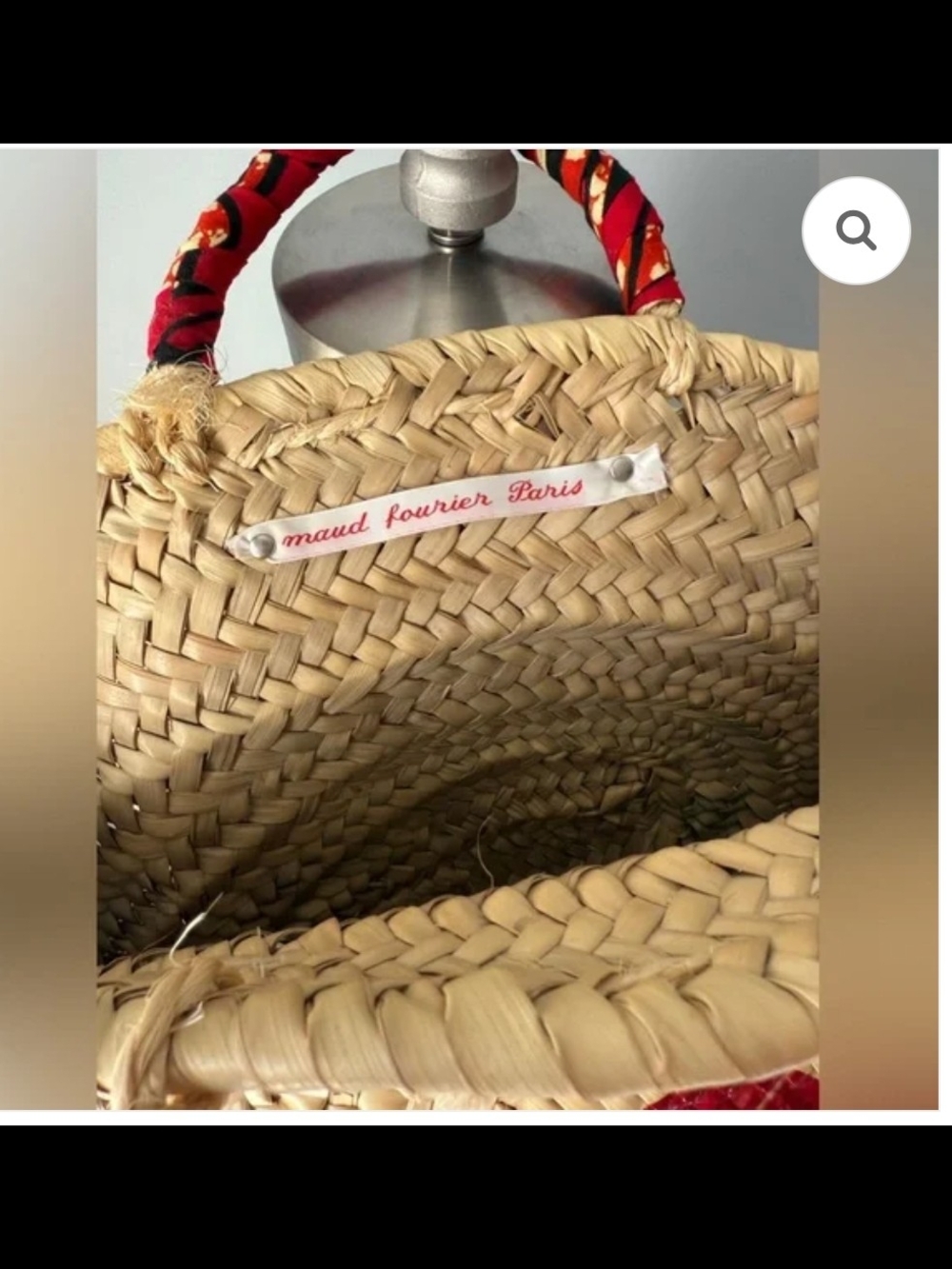 Maude Fourier Paris Kiss Kiss Lips Woven Bag View 2